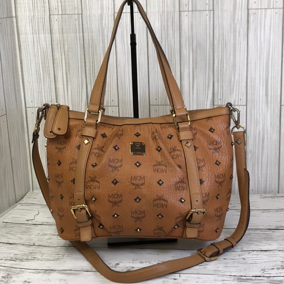 MCM Tan Monogram Tote with Versatile Straps - Picture 2 of 13
